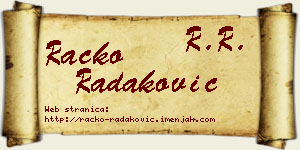 Racko Radaković vizit kartica